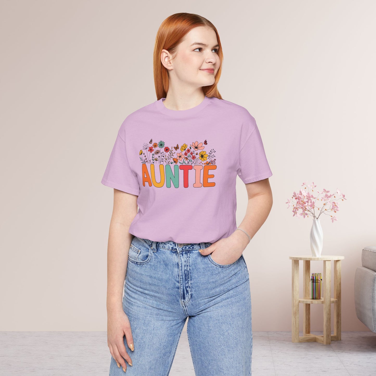 Spring Floral Auntie Soft Cotton Tee