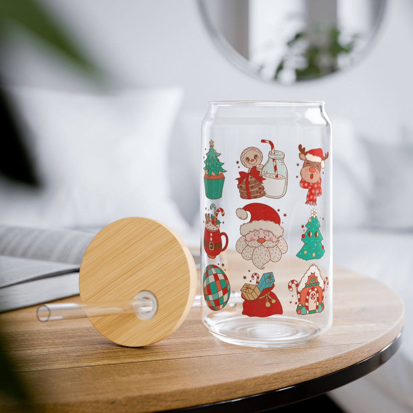 Cute Retro Christmas Sipper Glass - Best Christmas Gift