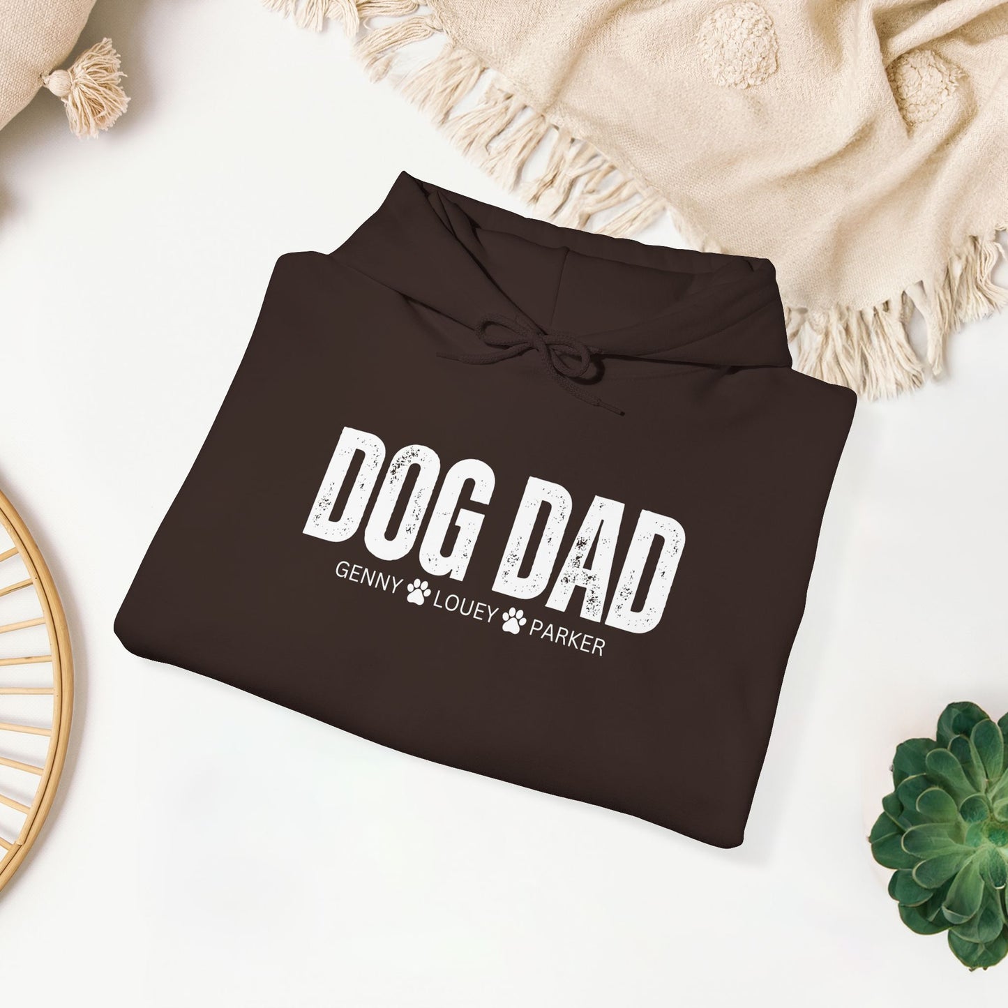 Custom Dog Dad Hoodie with Dogs Name - Personalized Gift for Dog Dad