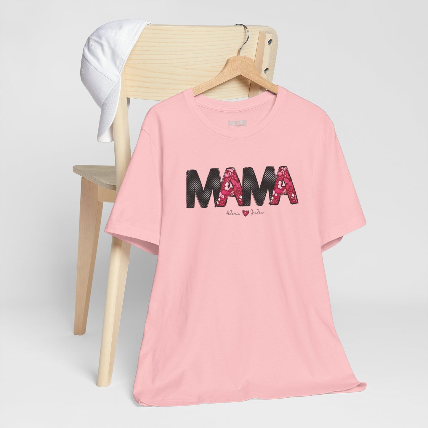 Custom Mama Soft Cotton Tee with Kids Names - Personalized Gift for Mom