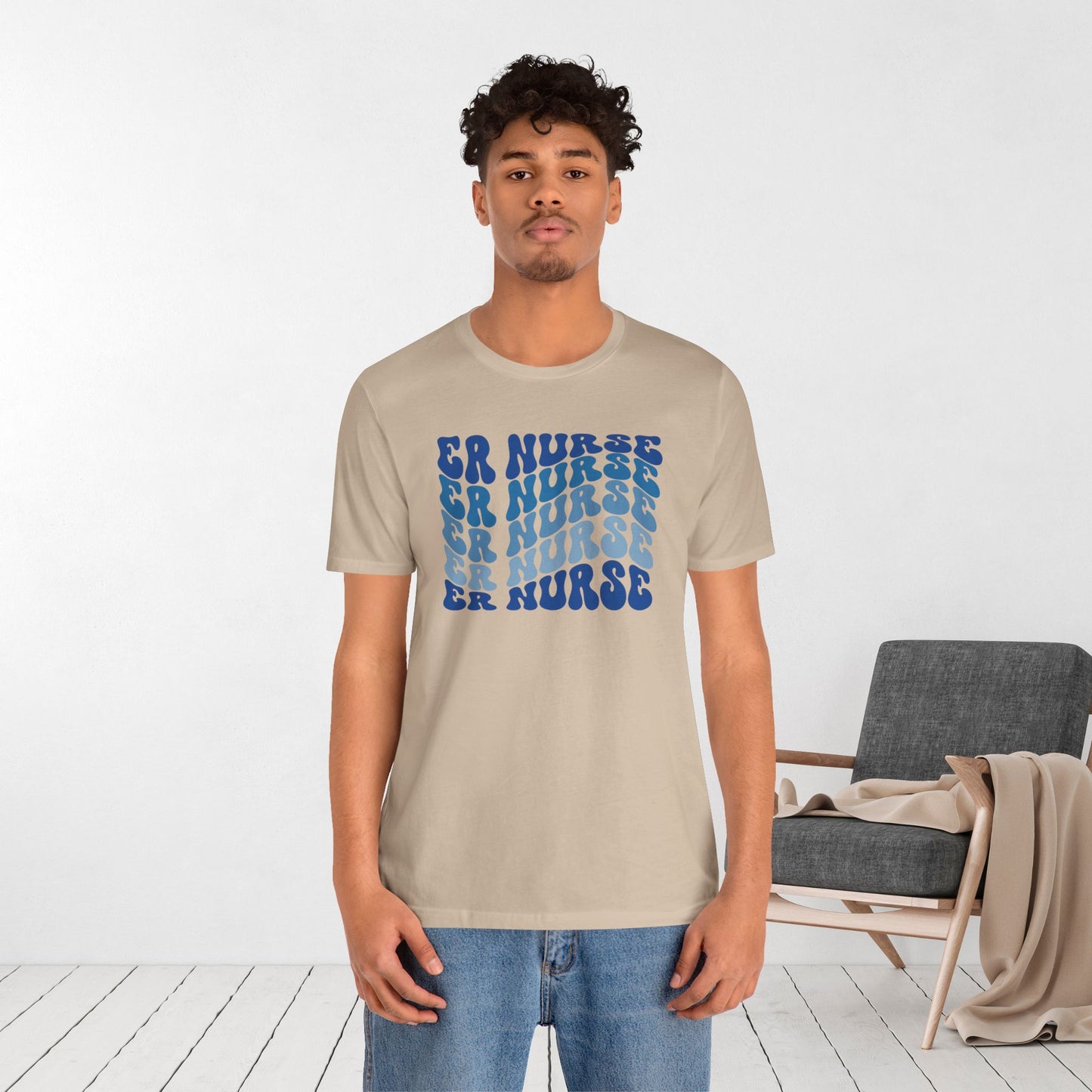 Groovy Blue ER Nurse Shirt - Emergency Nurse Soft Cotton Tee