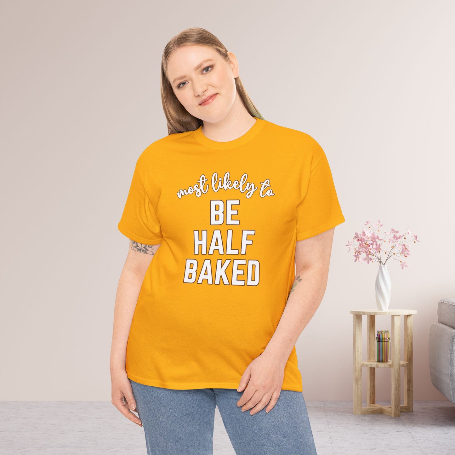 Funny Thanksgiving Shirt - Most Likely To Be Half Baked Heavy Cotton Tee