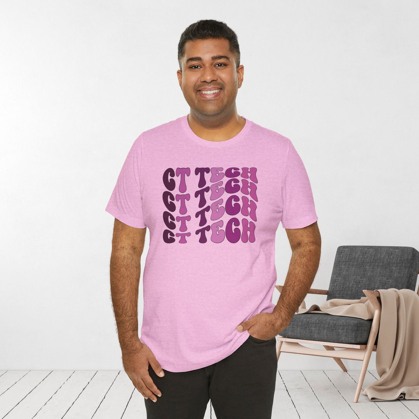 Groovy Purple CT Tech Shirt - CT Technologist Soft Cotton Tee