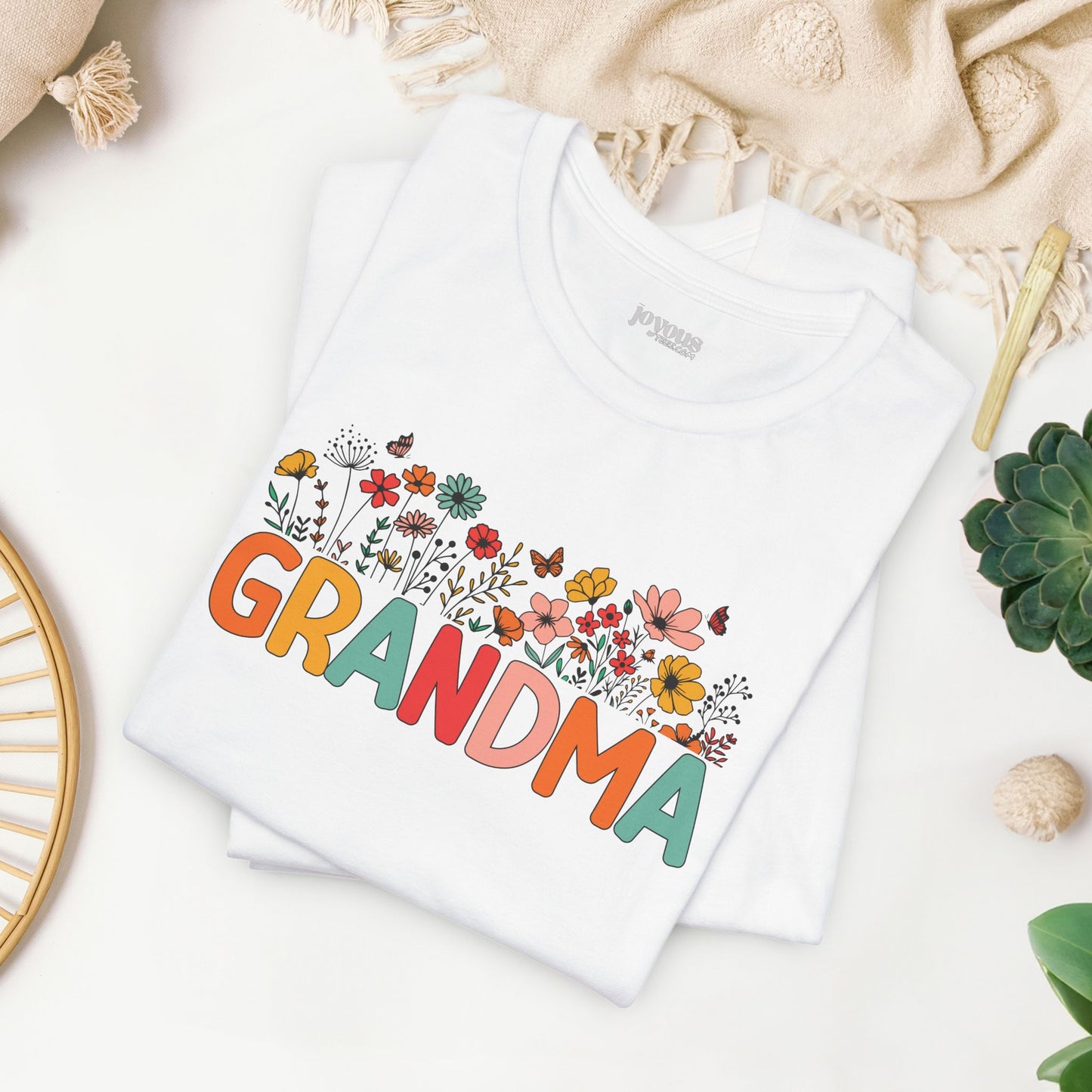 Spring Floral Grandma Soft Cotton Tee