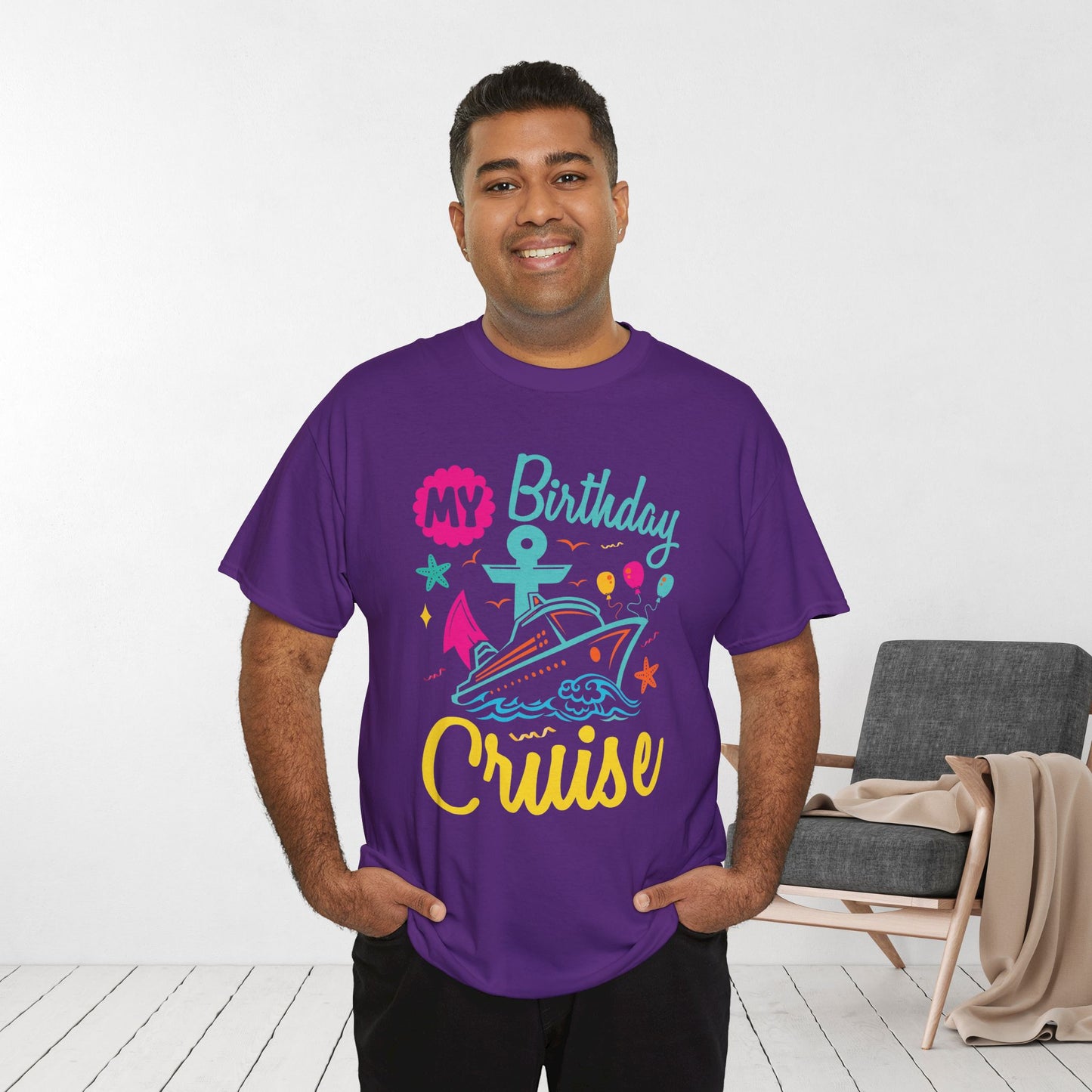 My Birthday Cruise Shirt - Family Cruise Vacation Heavy Cotton Tee