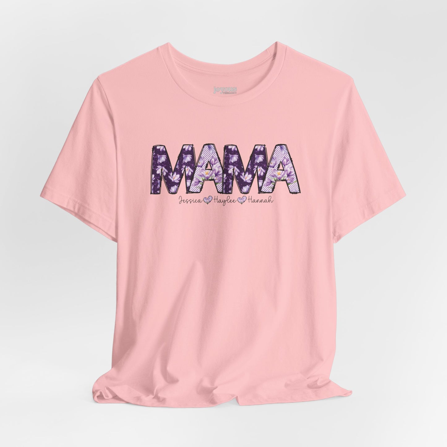 Custom Mama Soft Cotton Tee with Kids Names - Personalized Gift for Mom