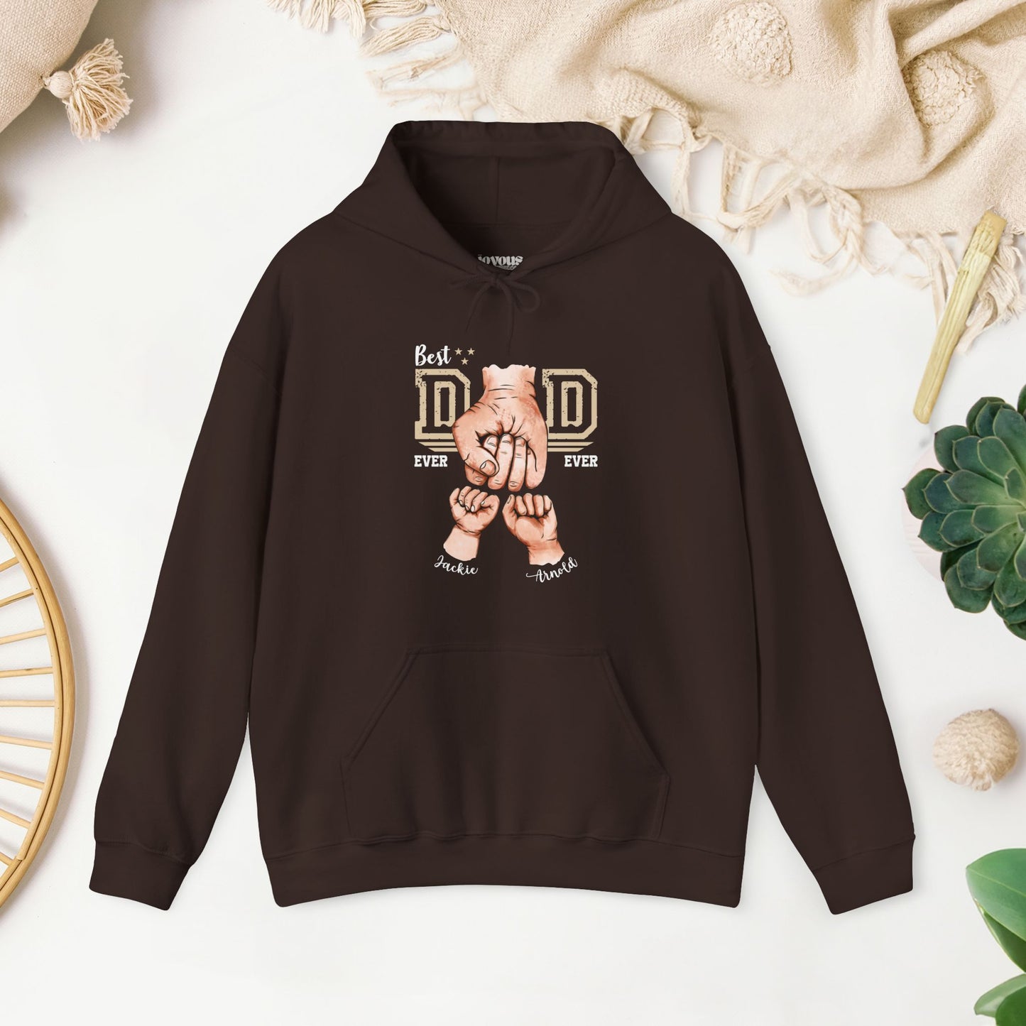 Custom Dad Hoodie with Kids Name - Personalized Gift for Dad