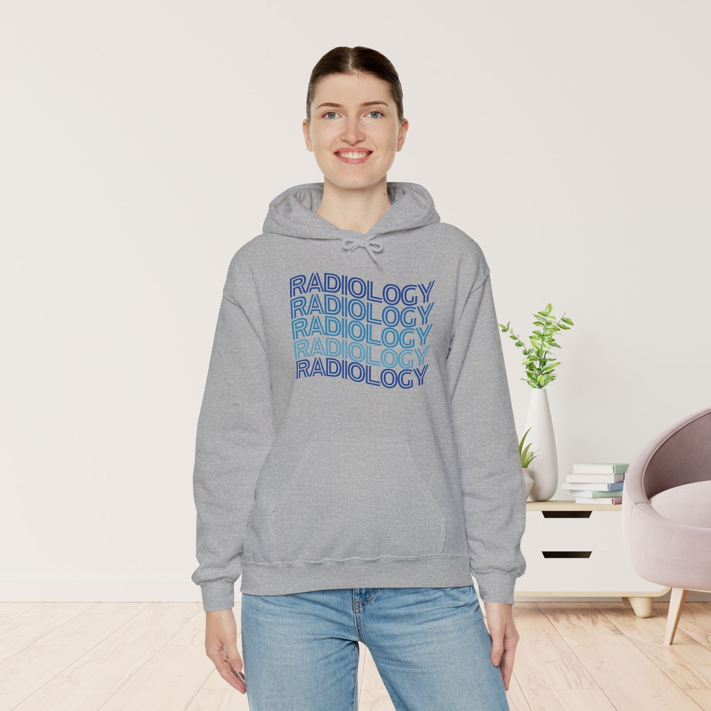 Wavy Blue Radiology Hoodie for RAD Technician