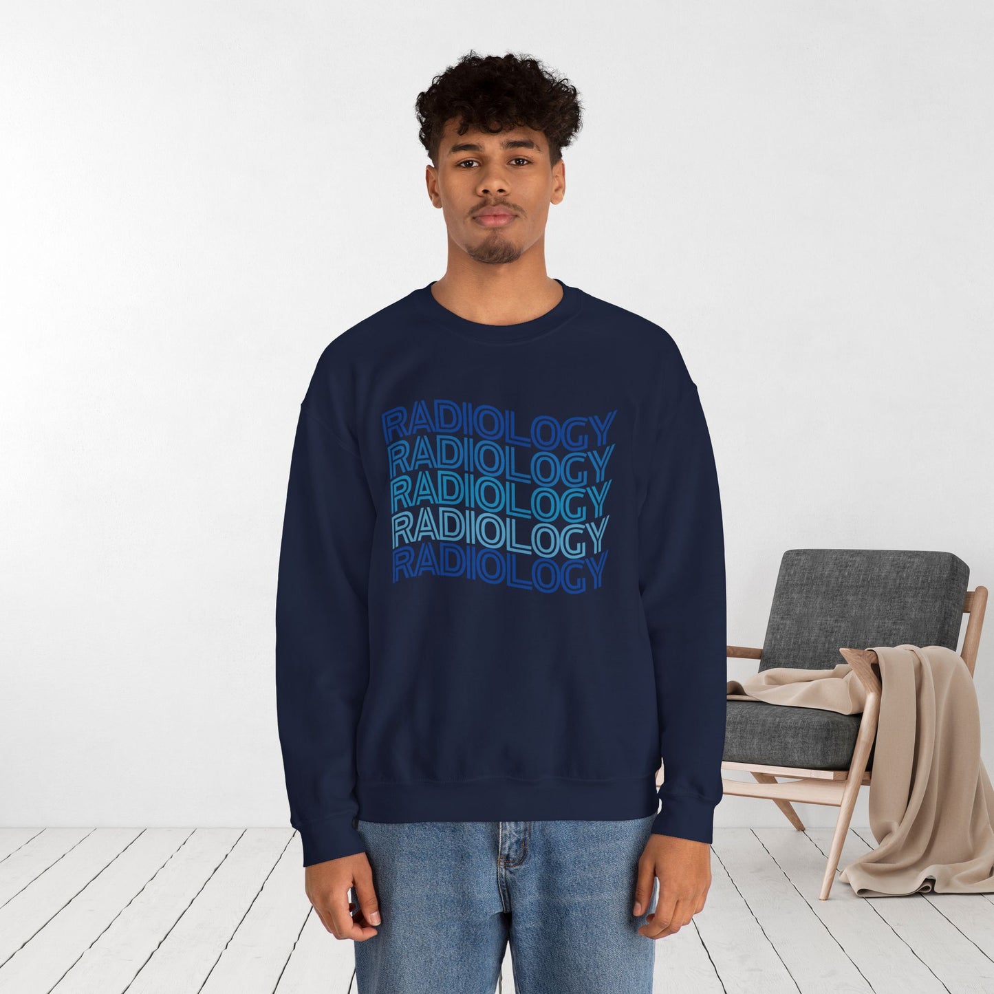 Wavy Blue Radiology Sweatshirt for RAD Technician