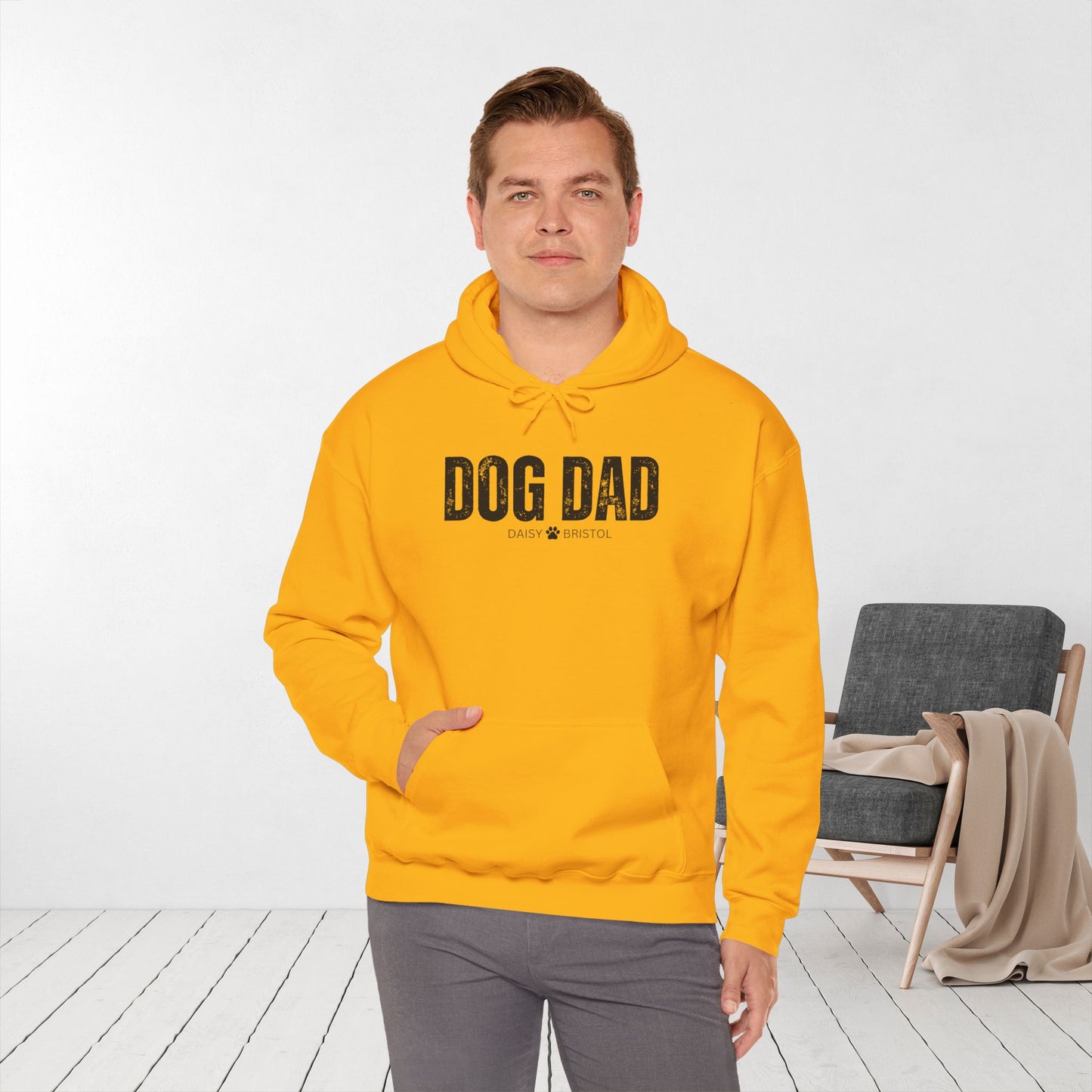 Custom Dog Dad Hoodie with Dogs Name - Personalized Gift for Dog Dad