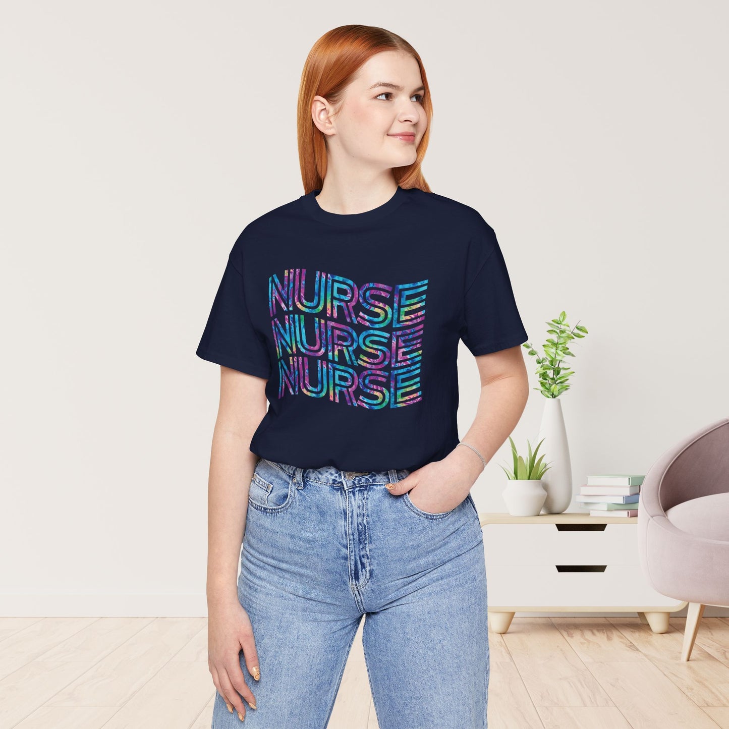 Tie Dye Wavy Nurse Shirt - Registered Nurse Soft Cotton Tee