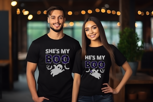 Funny Halloween Matching Couples T-shirt Bundle 03