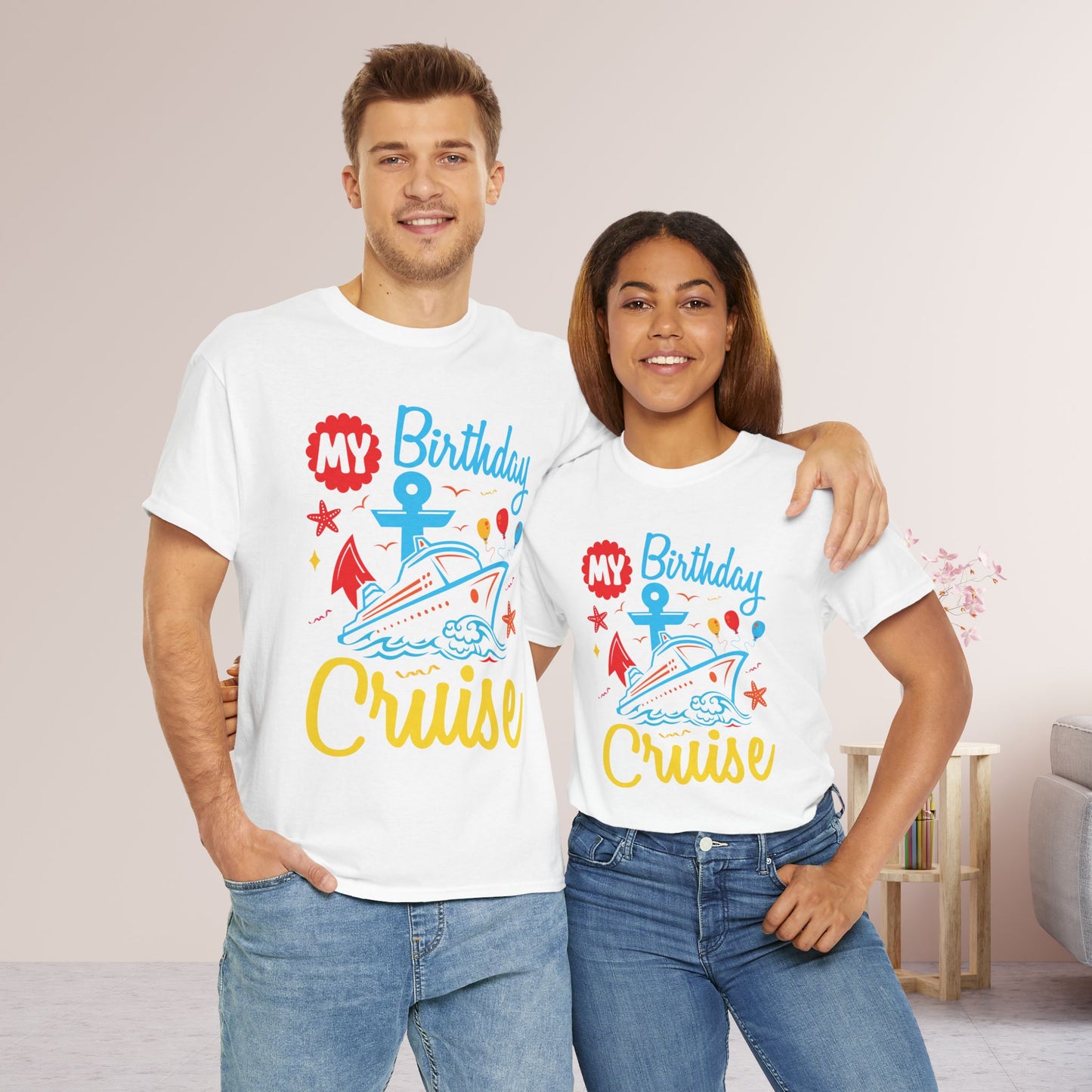 My Birthday Cruise Shirt - Family Cruise Vacation Heavy Cotton Tee