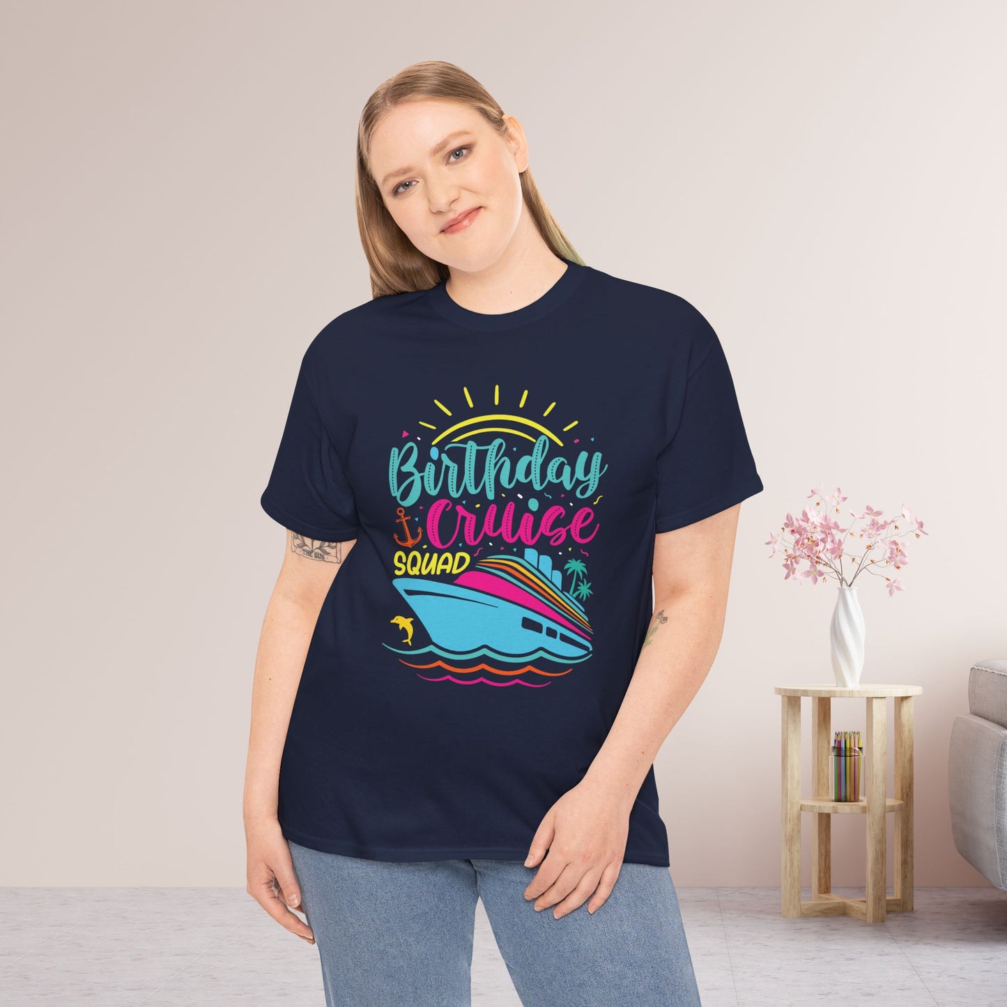 Birthday Cruise Squad Shirt - Family Cruise Vacation Heavy Cotton Tee