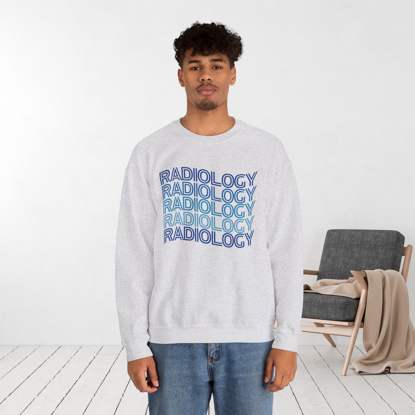 Wavy Blue Radiology Sweatshirt for RAD Technician