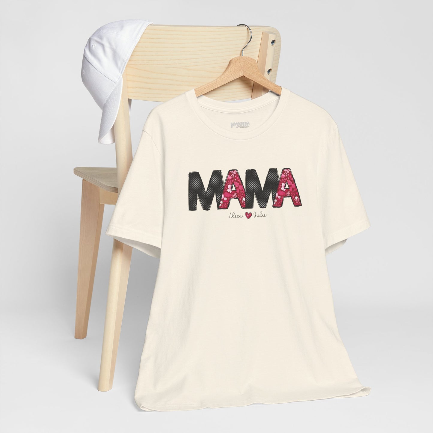 Custom Mama Soft Cotton Tee with Kids Names - Personalized Gift for Mom