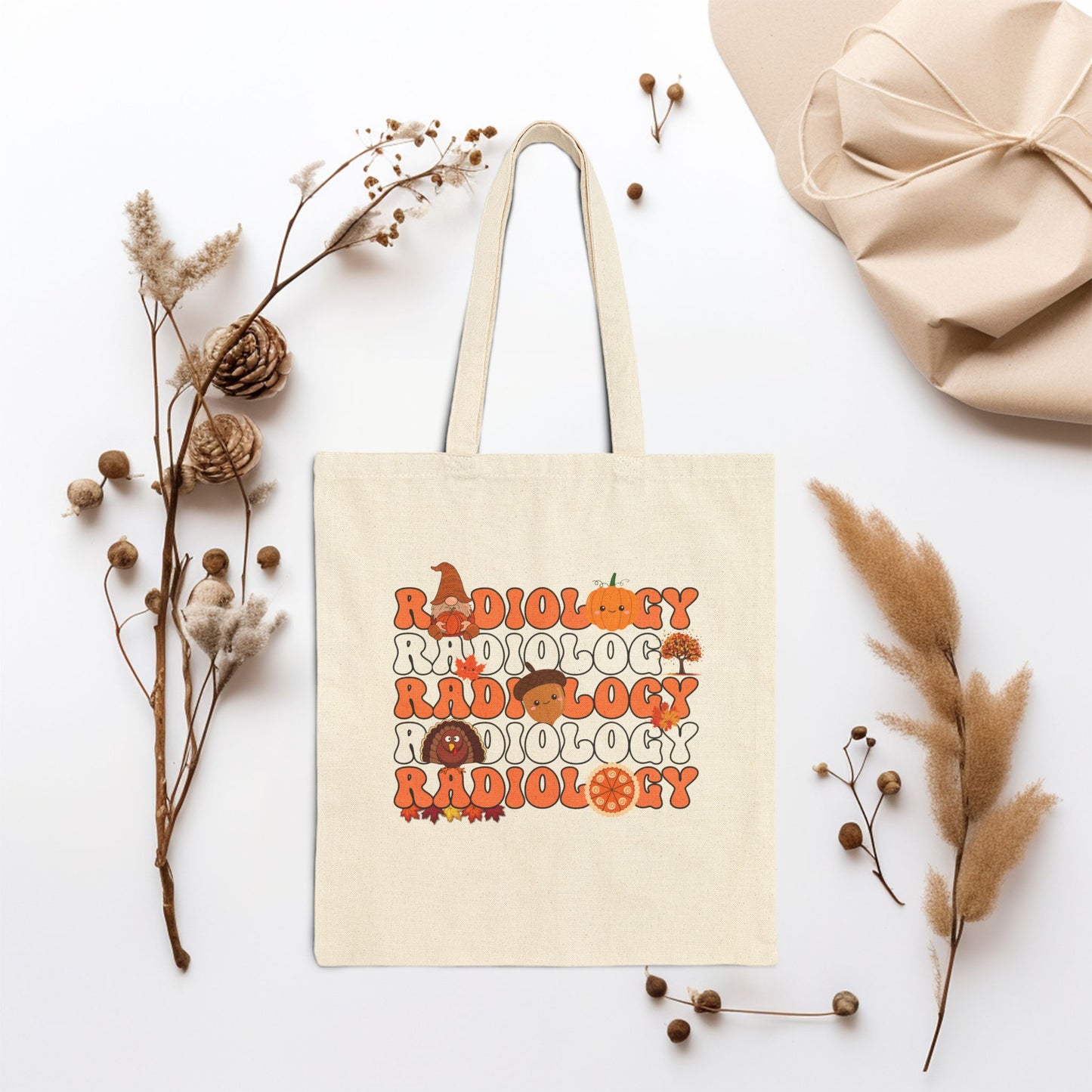 Thanksgiving Radiology Canvas Tote Bag - Best Radiology Gift