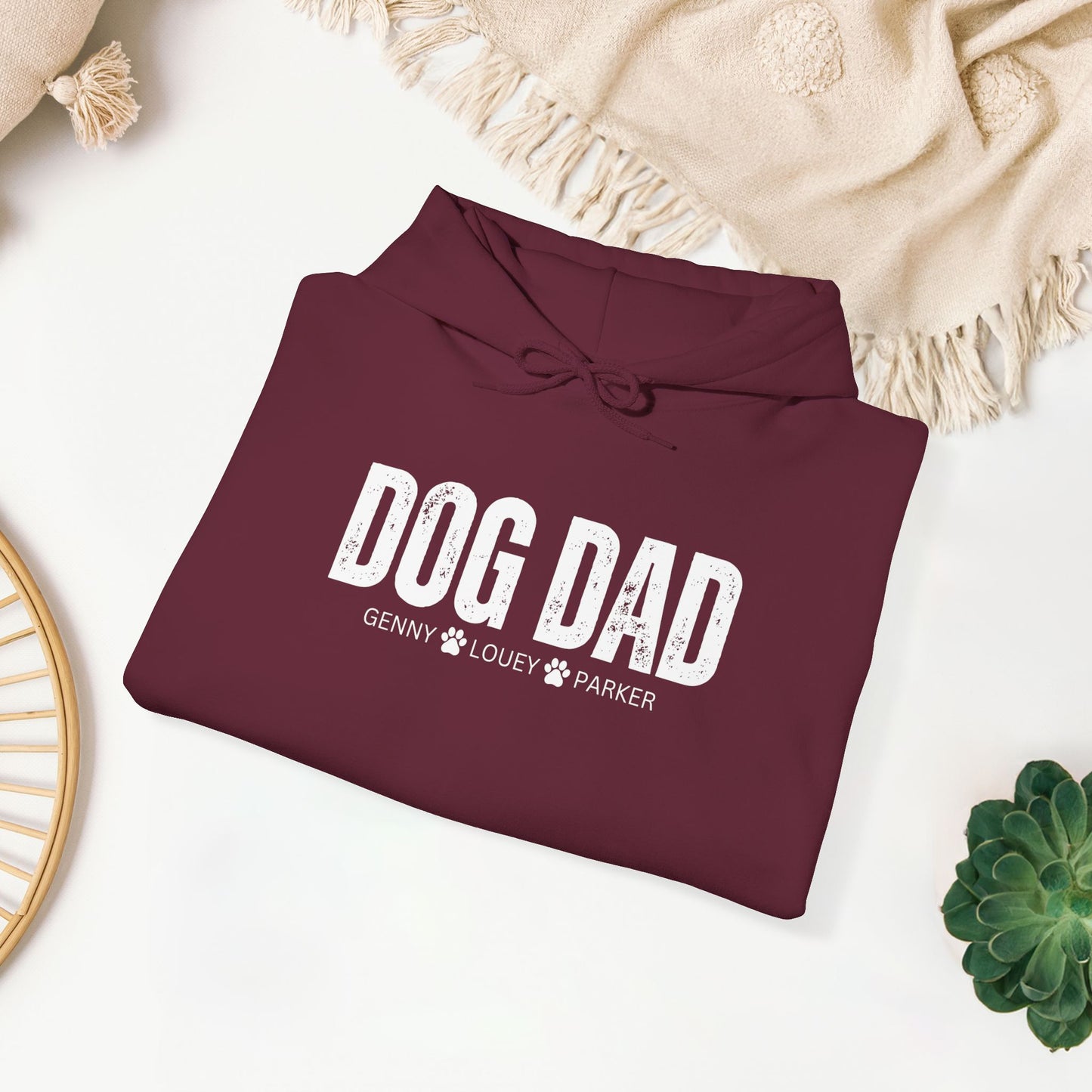 Custom Dog Dad Hoodie with Dogs Name - Personalized Gift for Dog Dad