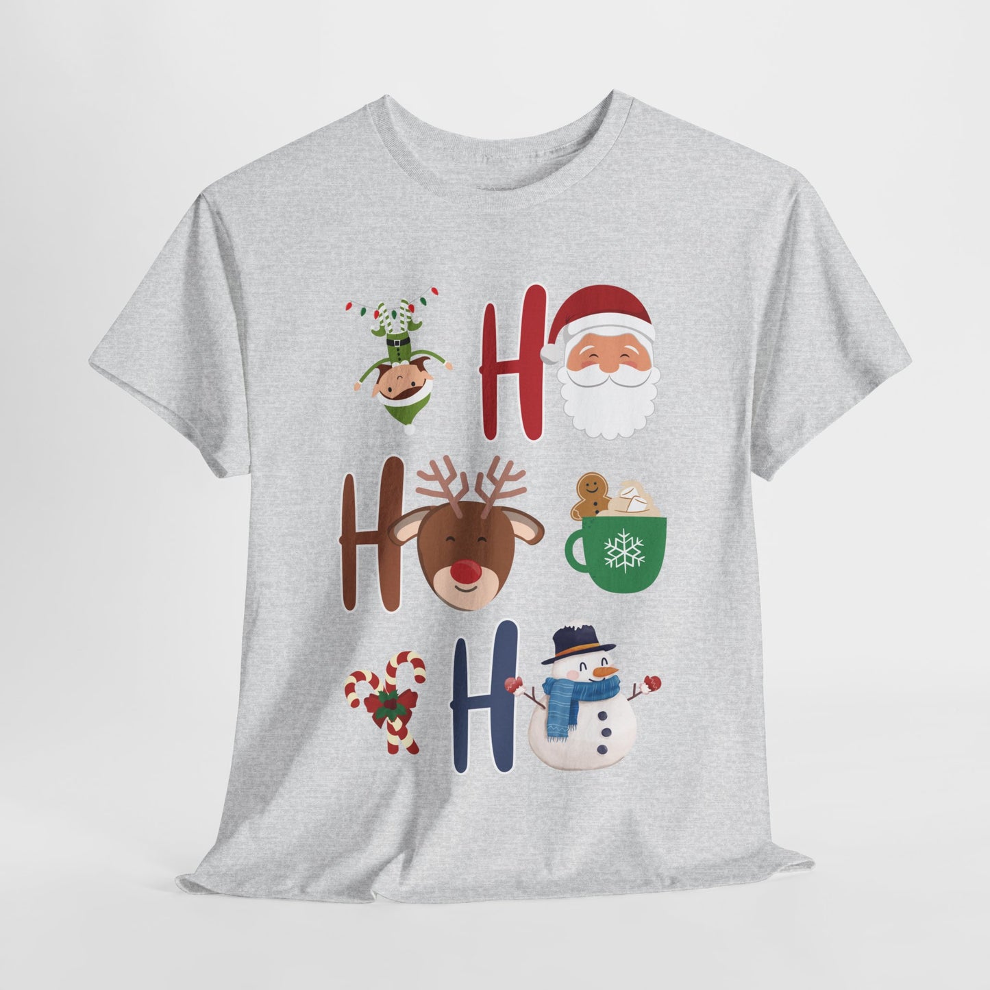 Ho Ho Ho Christmas Shirt - Matching Family Christmas  Heavy Cotton Tee