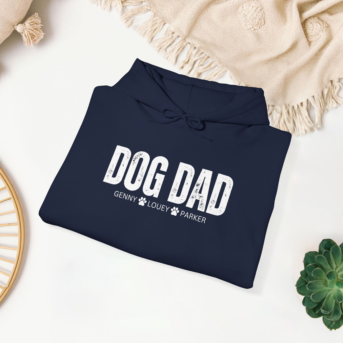 Custom Dog Dad Hoodie with Dogs Name - Personalized Gift for Dog Dad