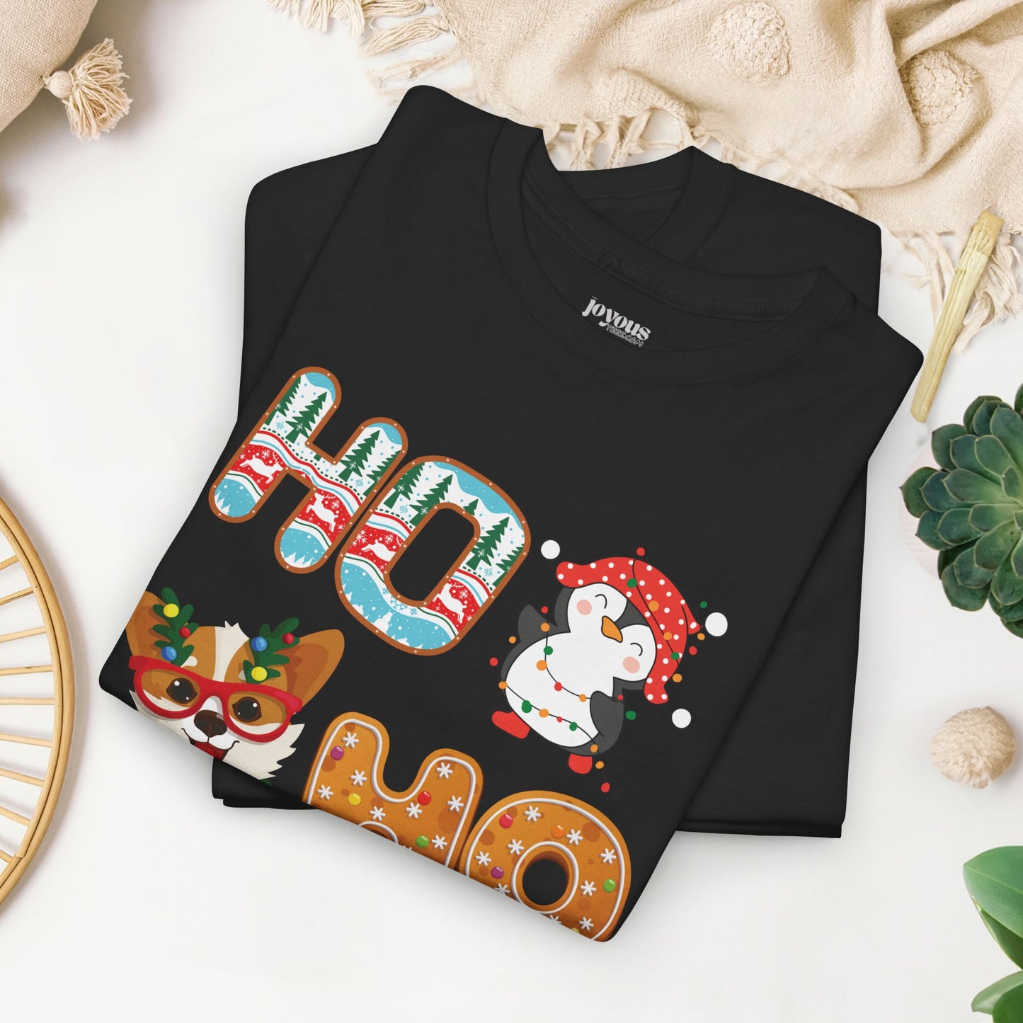 Ho Ho Ho Christmas Shirt - Matching Family Christmas Heavy Cotton Tee