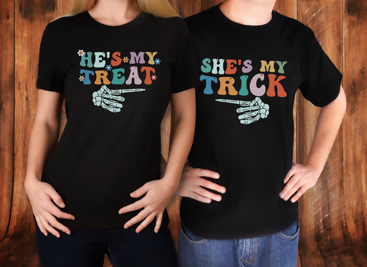 Funny Halloween Matching Couples T-shirt Bundle 04