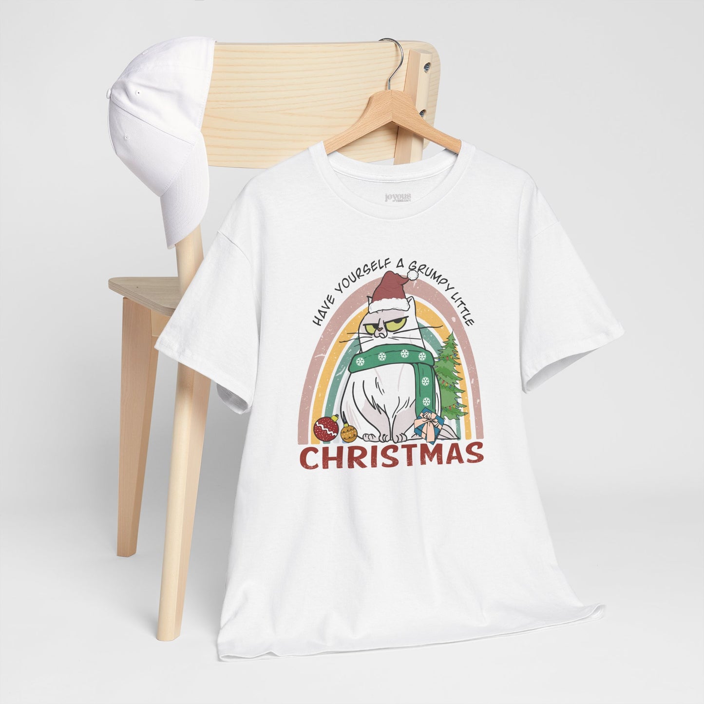 Have Yourself A Grumpy Little Christmas Funny Cat Christmas Heavy Cotton Tee - Cat Lovers Christmas Gift