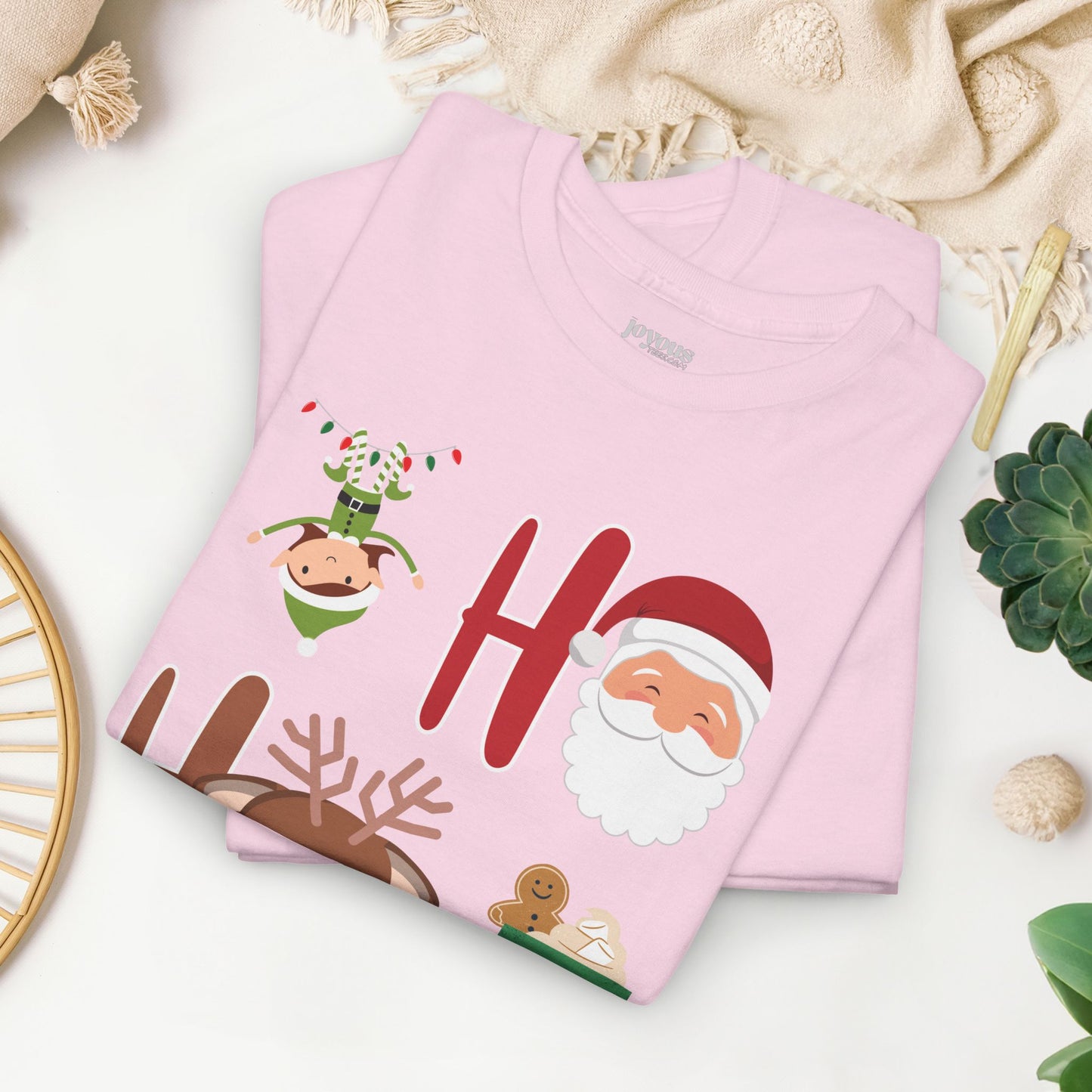 Ho Ho Ho Christmas Shirt - Matching Family Christmas  Heavy Cotton Tee