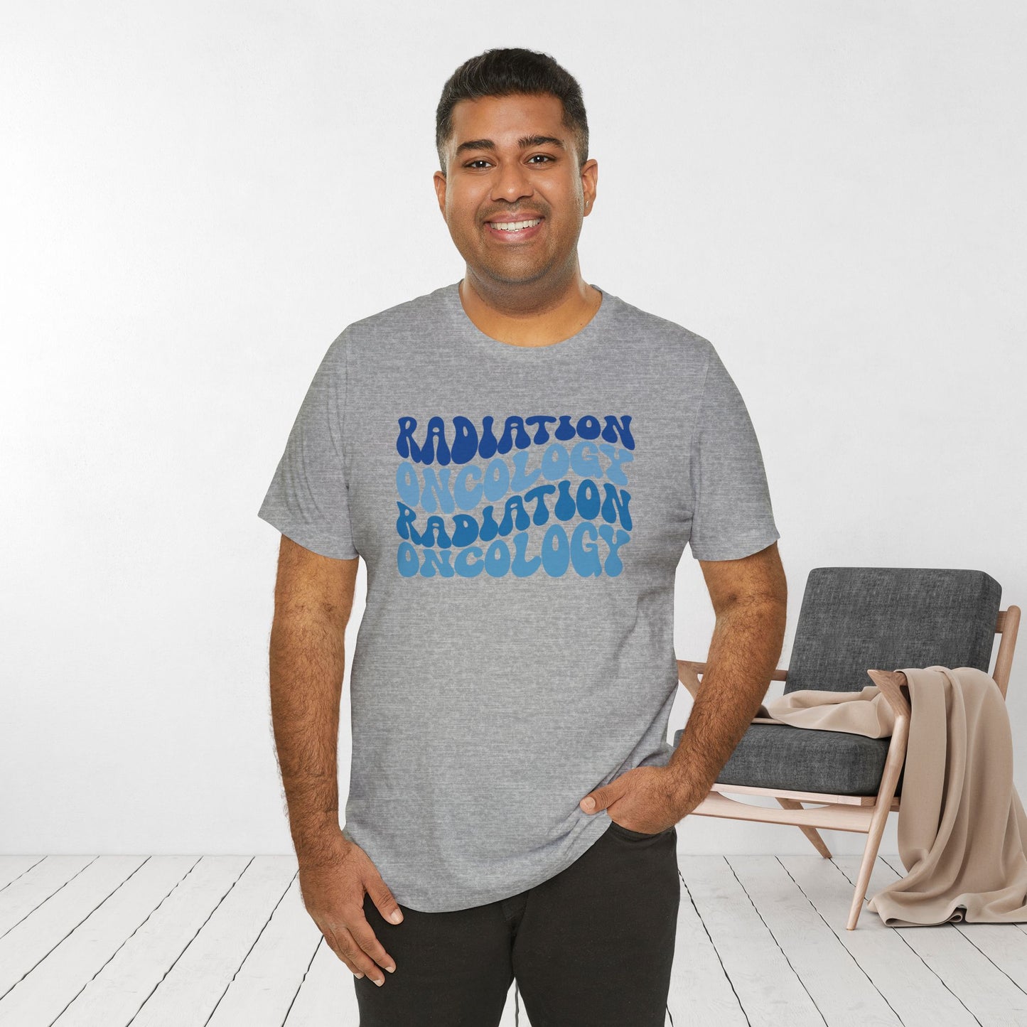 Blue Groovy Radiation Oncology Soft Cotton Tee