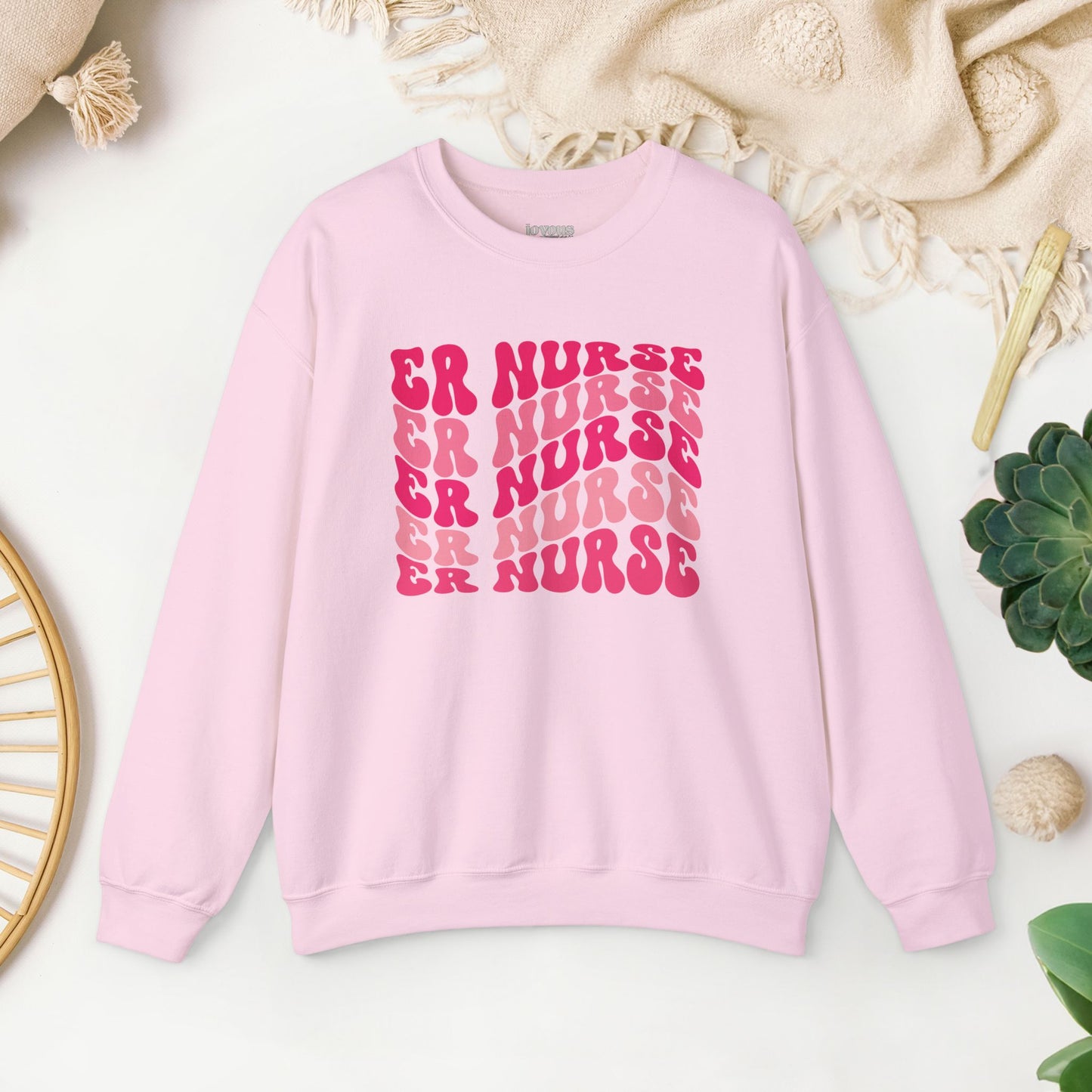 Groovy Pink ER Nurse Sweatshirt - Emergency Nurse Pullover