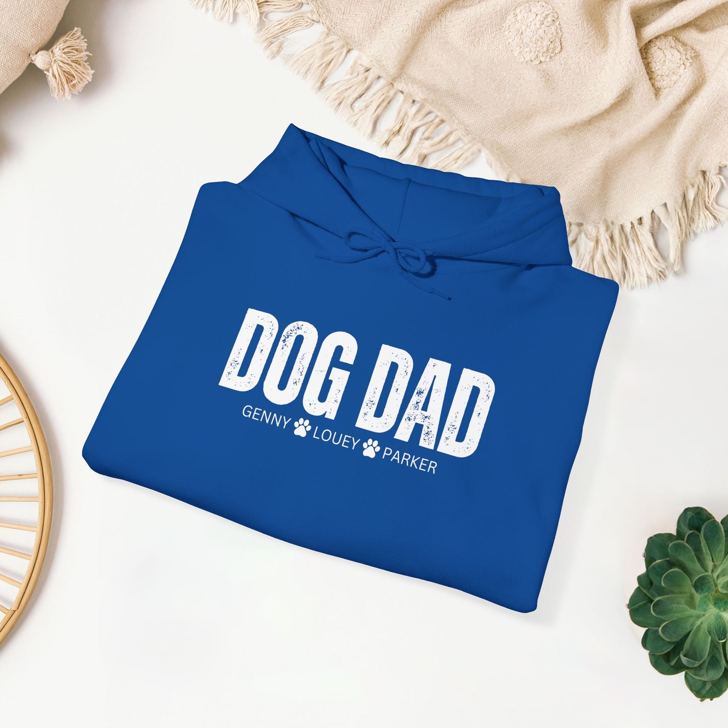 Custom Dog Dad Hoodie with Dogs Name - Personalized Gift for Dog Dad