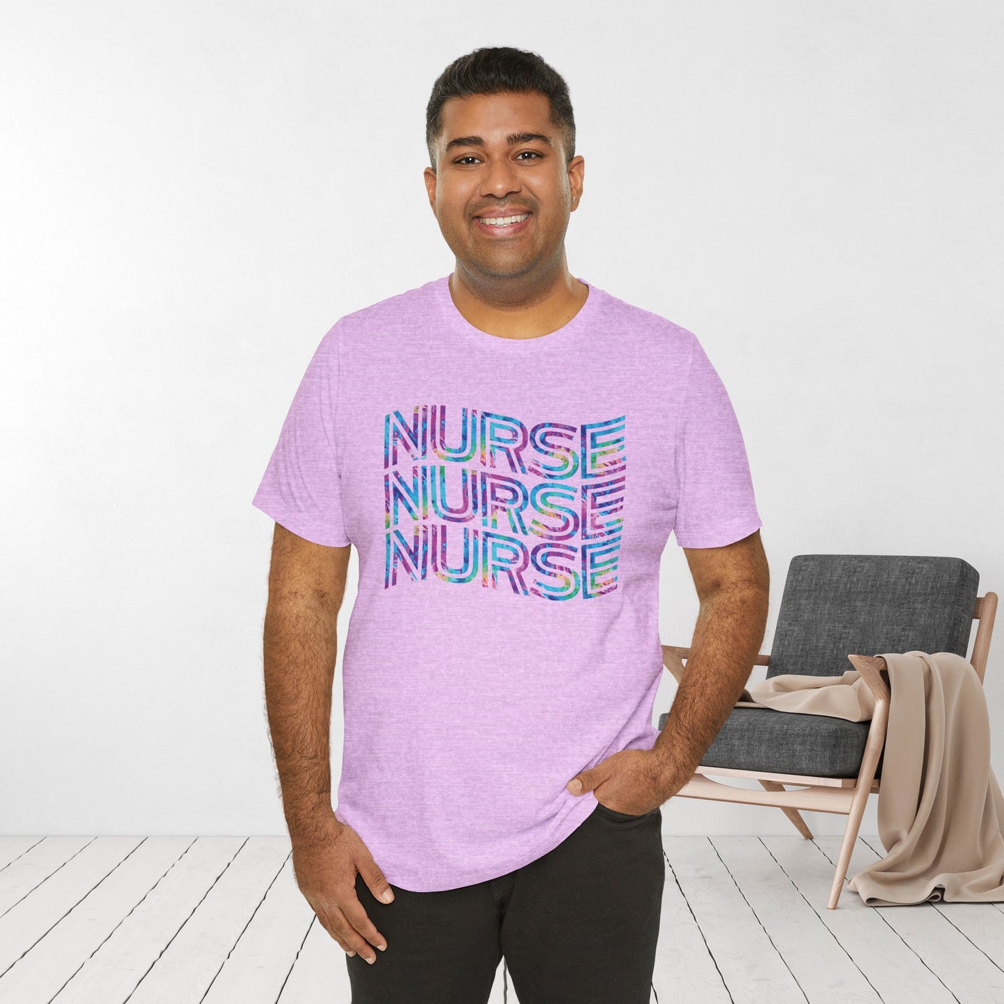 Tie Dye Wavy Nurse Shirt - Registered Nurse Soft Cotton Tee