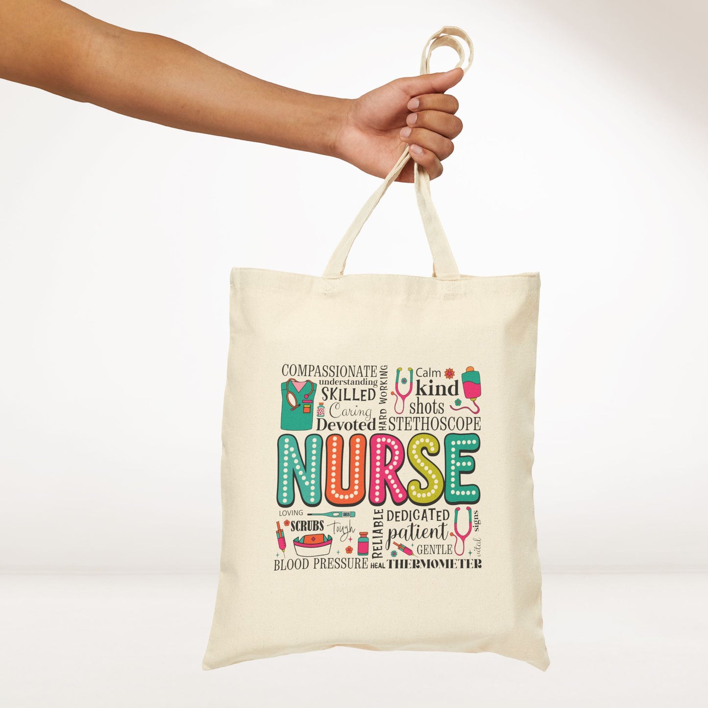 Cute Nurse Canvas Tote Bag - Best Nurse Gift