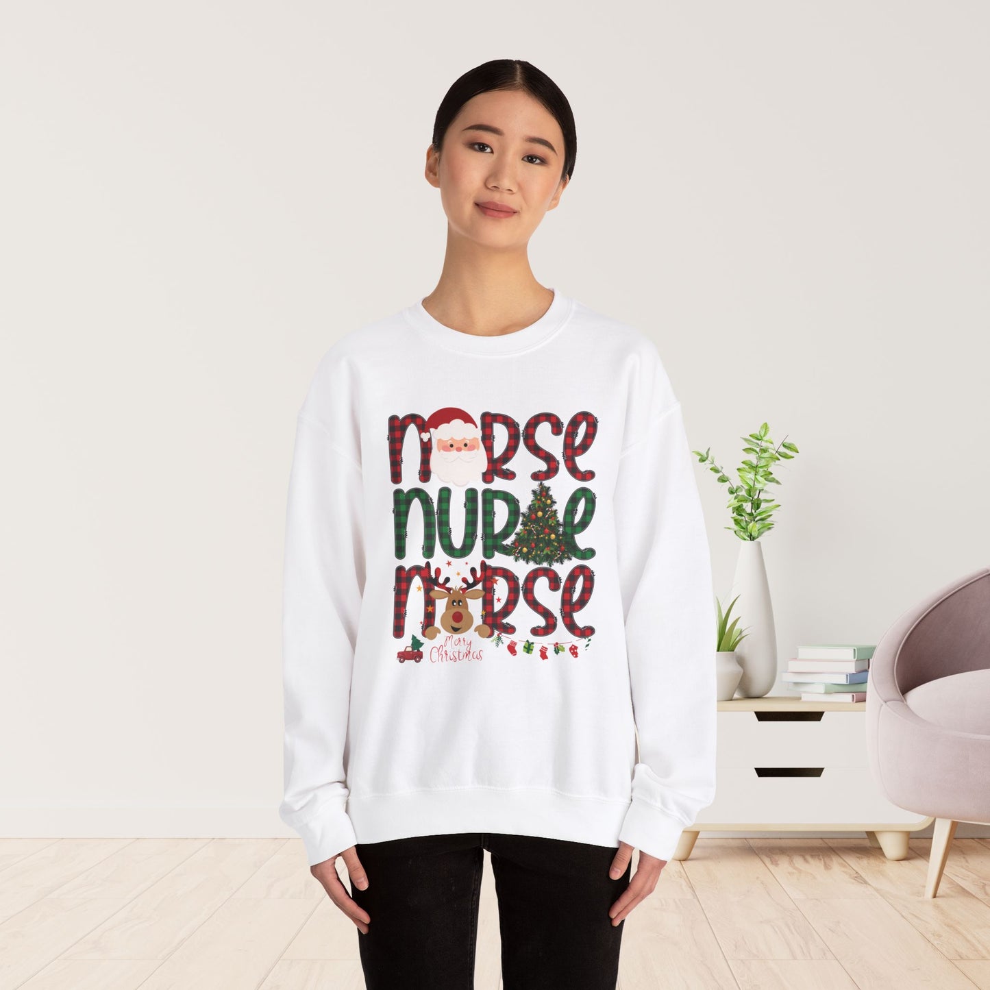 Plaid Christmas Nurse Sweatshirt