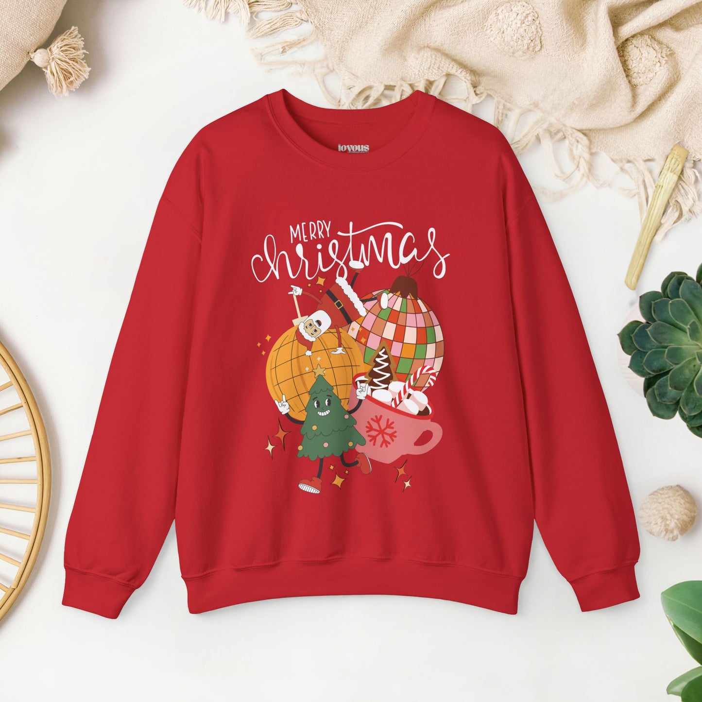 Retro Christmas Ornament Sweatshirt - Christmas Crewneck Pullover