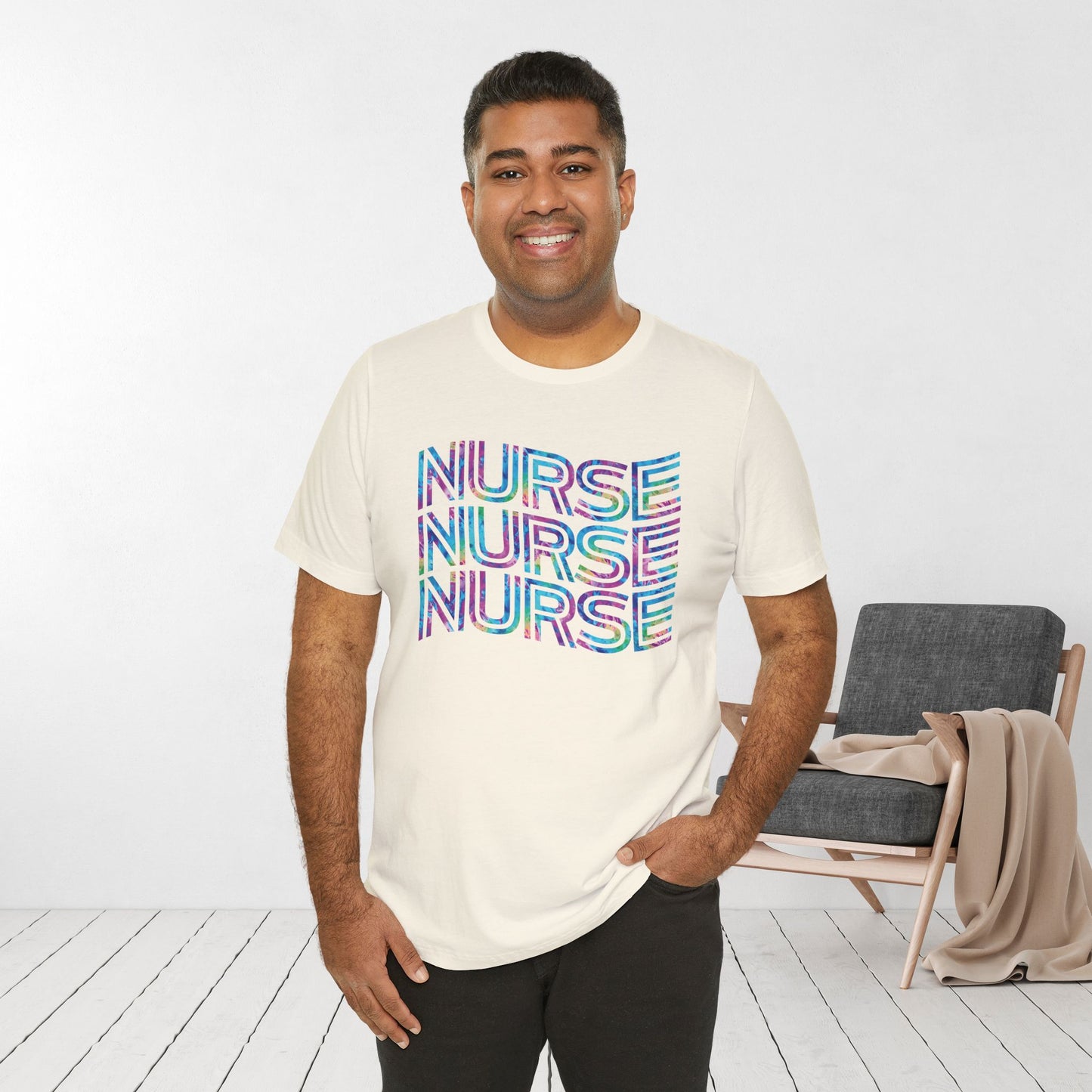 Tie Dye Wavy Nurse Shirt - Registered Nurse Soft Cotton Tee