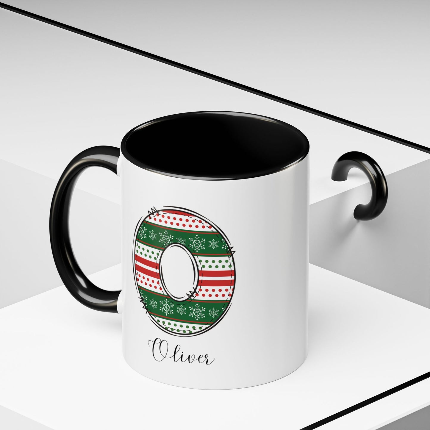 Custom Christmas Initial Letter Mug with Name - Personalized Christmas Gifts A-Z