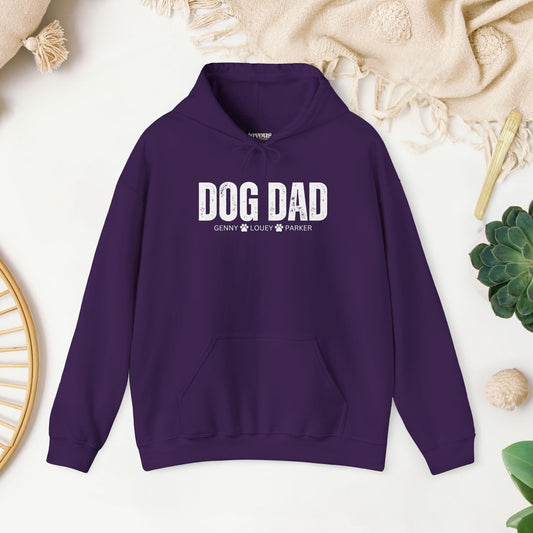 Custom Dog Dad Hoodie with Dogs Name - Personalized Gift for Dog Dad