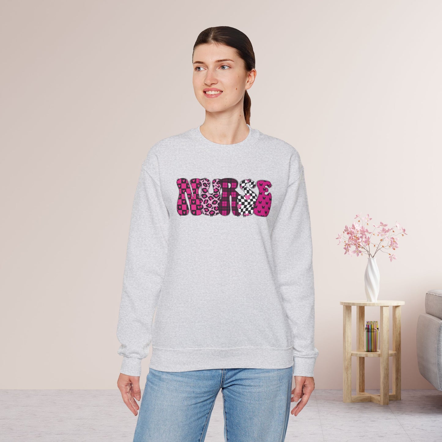 Groovy Font Nurse Sweatshirt - Registered Nurse Sweatshirt
