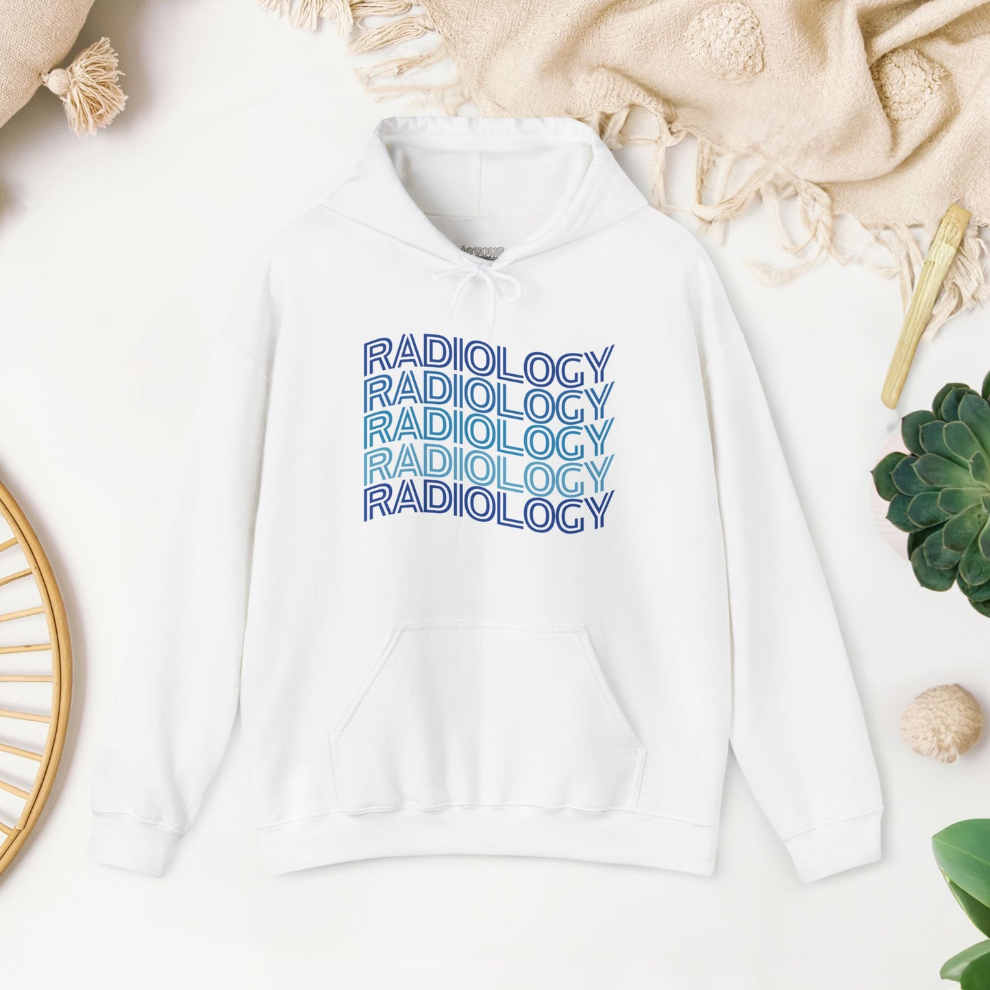 Wavy Blue Radiology Hoodie for RAD Technician