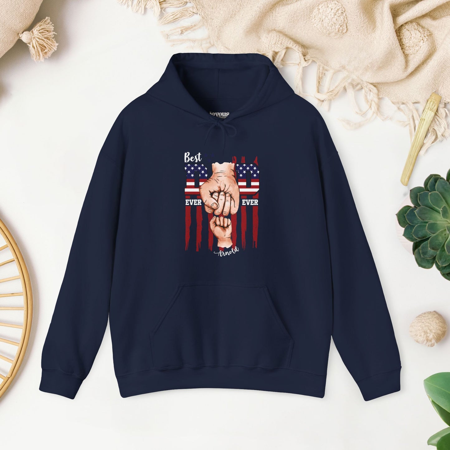 Custom Dad Hoodie with Kids Name - Personalized Gift for Dad