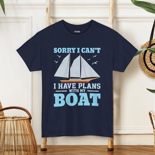 I Have Plans with My Boat T-Shirt - Funny Sailing Heavy Cotton Tee