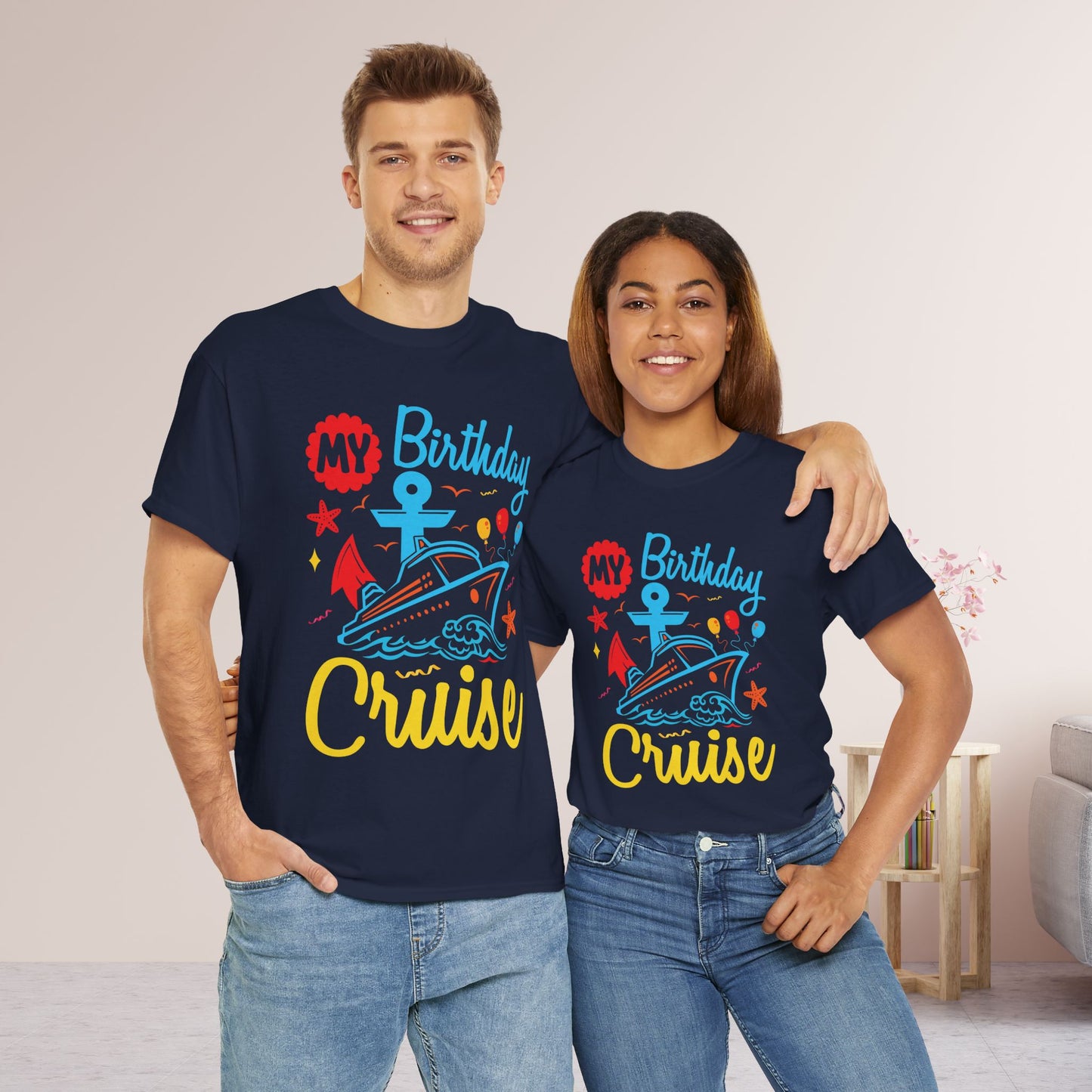 My Birthday Cruise Shirt - Family Cruise Vacation Heavy Cotton Tee