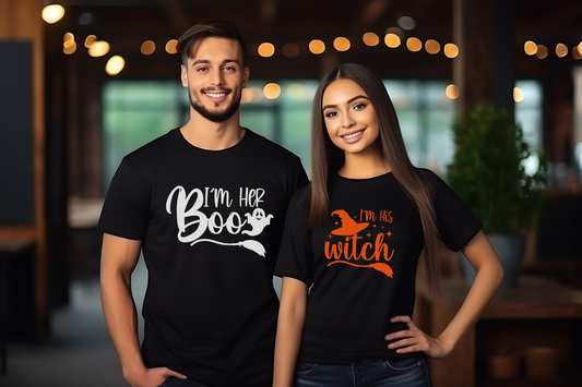 Funny Halloween Matching Couples T-shirt Bundle 02