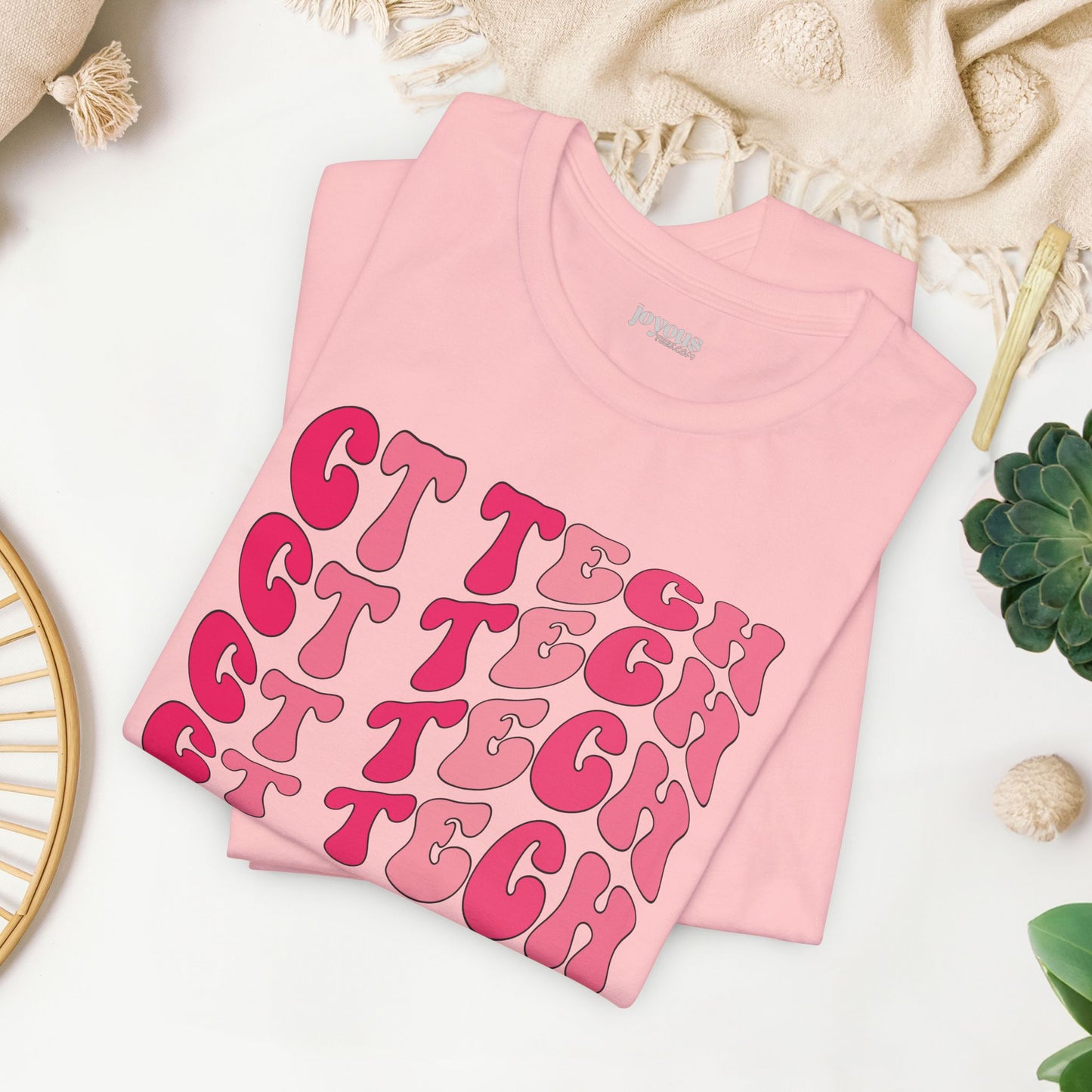 Groovy Pink CT Tech Shirt - CT Technologist Soft Cotton Tee