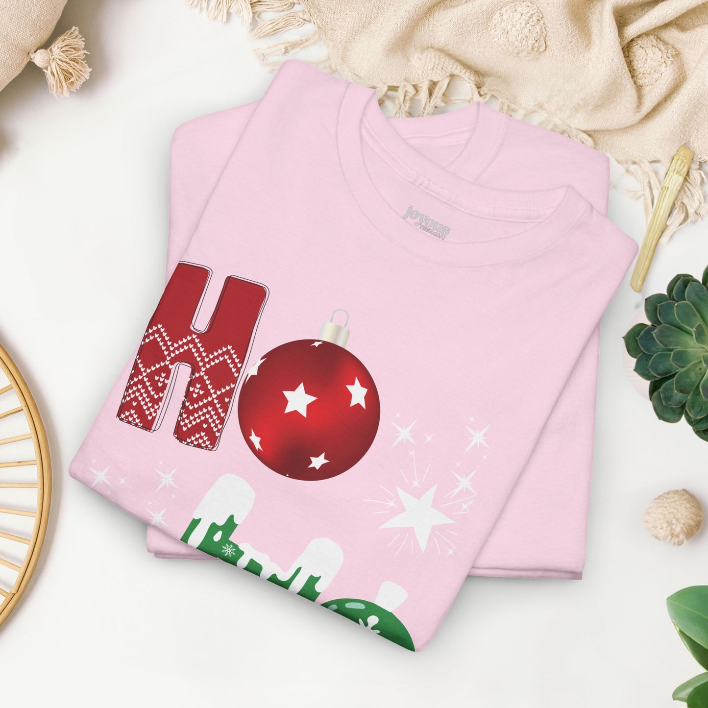 Ho Ho Ho Christmas Shirt - Matching Family Christmas Heavy Cotton Tee