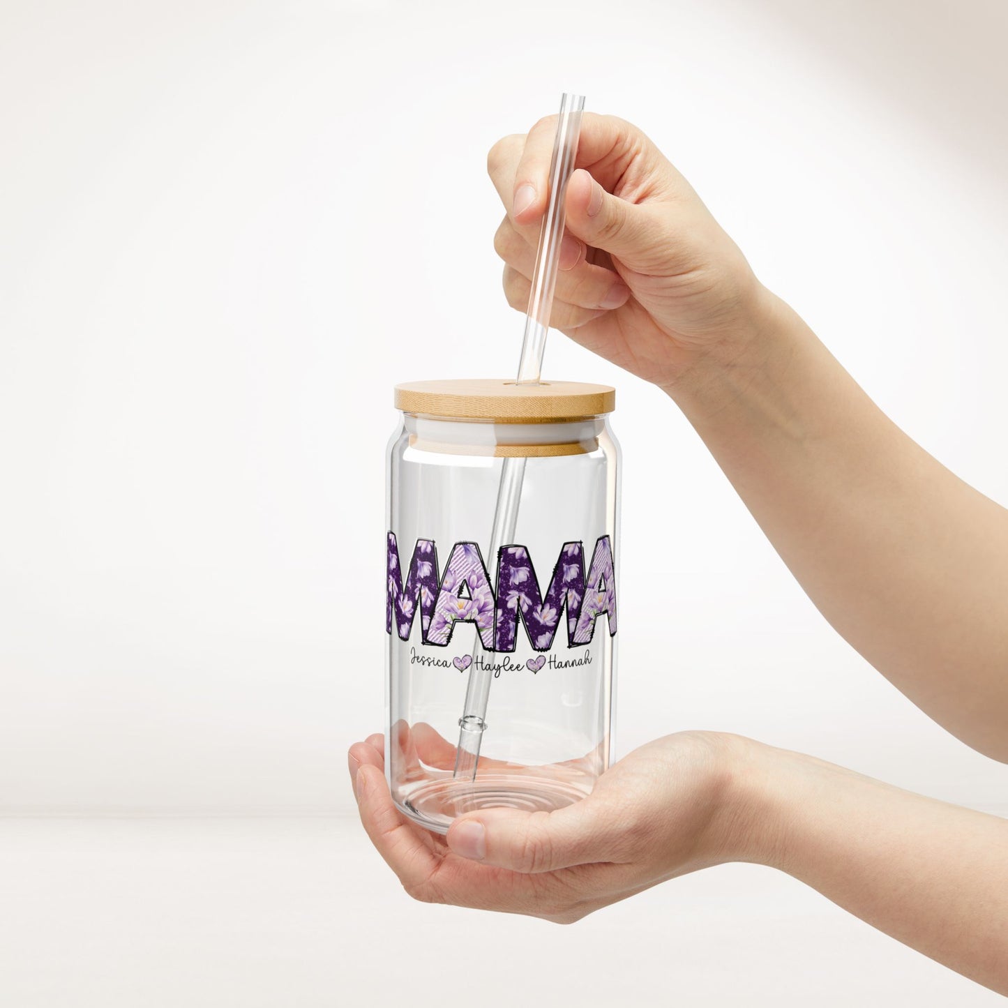 Personalized Mama Sipper Glass with Kids Names - Custom Mama Gifts