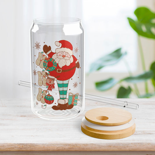 Ho Ho Ho Retro Christmas Sipper Glass - Best Christmas Gift