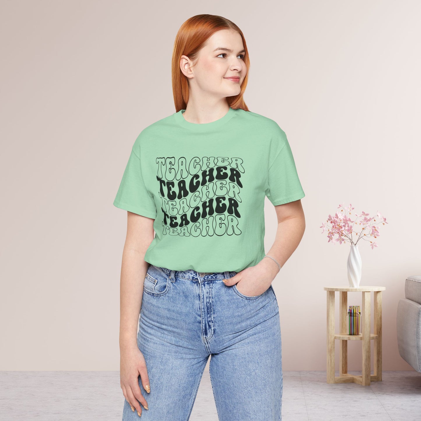 Trendy Groovy Teacher Soft Cotton Tee