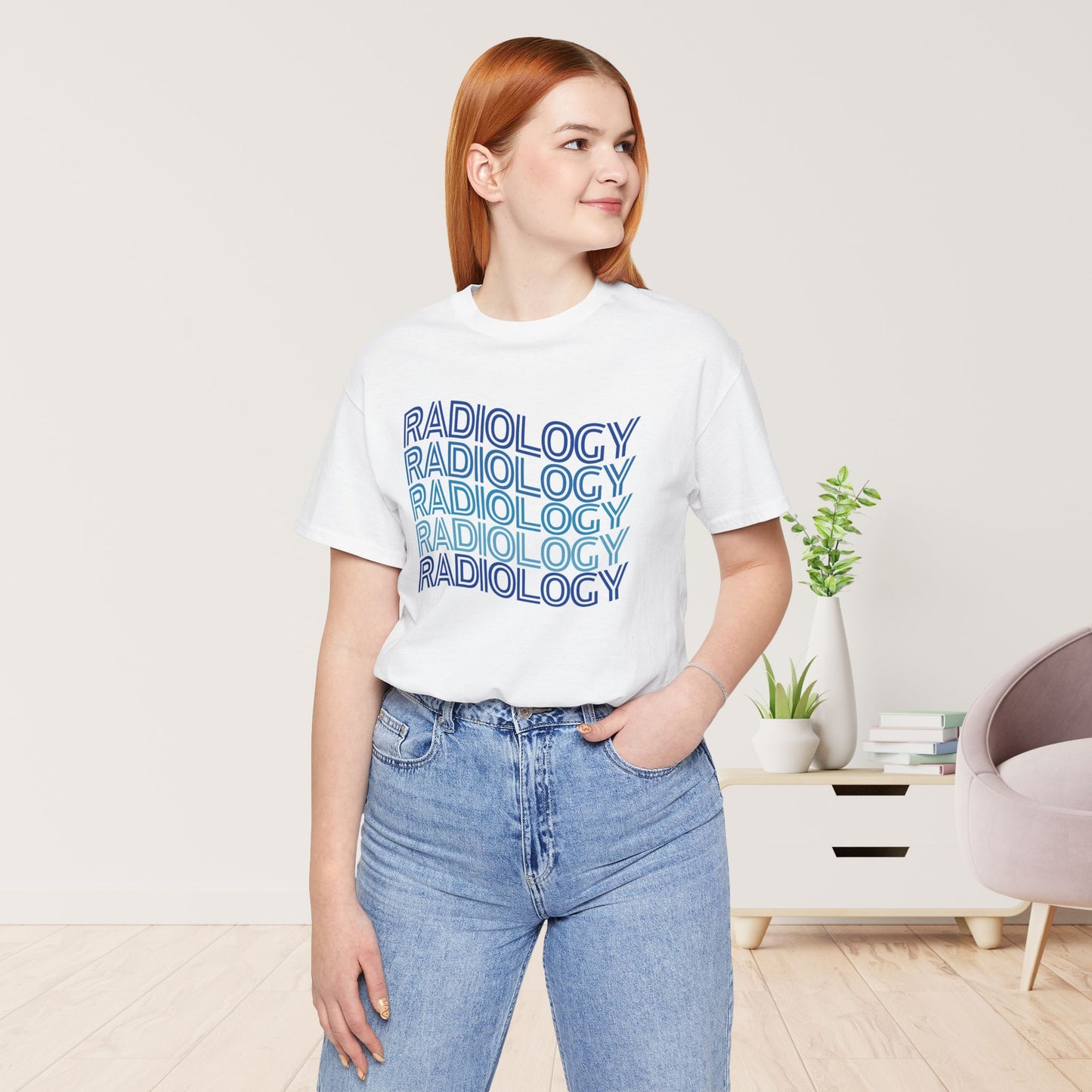 Wavy Blue Radiology Soft Cotton Tee